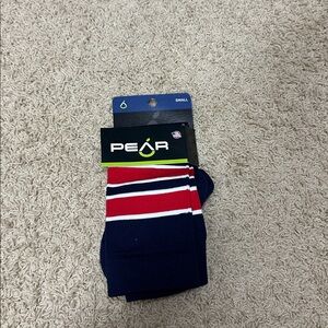 Pear Navy and Red triple stripe baseballSocks
